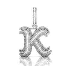 Onirique Initials 925 Sterling Silver Rhodium Plated Pendant With Diamond Stones