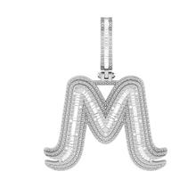 Onirique Initials 925 Sterling Silver Rhodium Plated Pendant With Diamond Stones