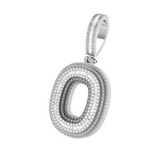 Onirique Initials 925 Sterling Silver Rhodium Plated Pendant With Diamond Stones