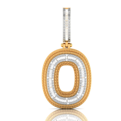 Onirique Initials 925 Sterling Silver 14K Gold Plated Pendant With Diamond Stones