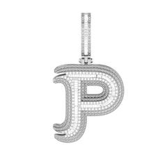 Onirique Initials 925 Sterling Silver Rhodium Plated Pendant With Diamond Stones