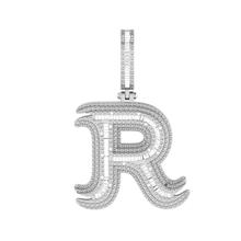 Onirique Initials 925 Sterling Silver Rhodium Plated Pendant With Diamond Stones