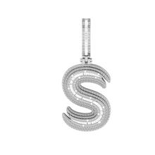 Onirique Initials 925 Sterling Silver Rhodium Plated Pendant With Diamond Stones