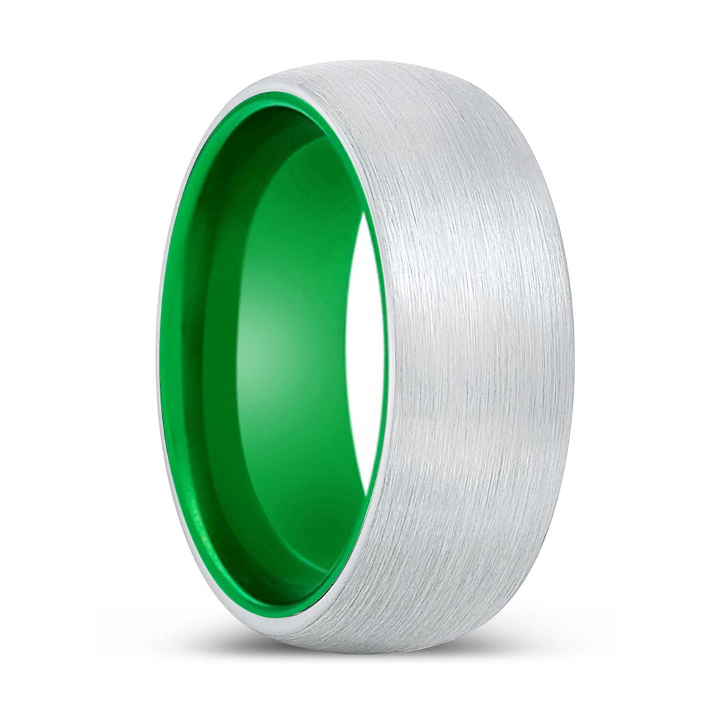 GOVERNOR| Green White Brushed Domed Tungsten Ring