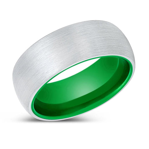 GOVERNOR| Green White Brushed Domed Tungsten Ring