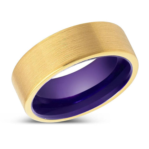 WOLFDEN | Purple Gold Brushed Flat Tungsten Ring