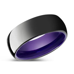 DAUER | Black Shiny With Purple Inside Tungsten Ring