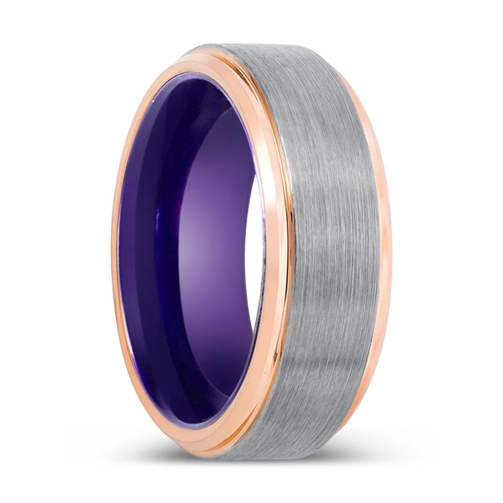 CHIPPER | Purple Rose Gold Stepped Edges Aluminum Ring