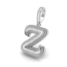 Onirique Initials 925 Sterling Silver Rhodium Plated Pendant With Diamond Stones