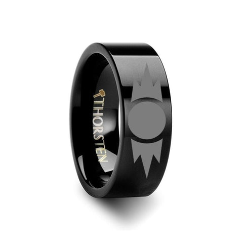 Sith Emblem Star Wars Black Tungsten Engraved Ring - 6mm - 12mm