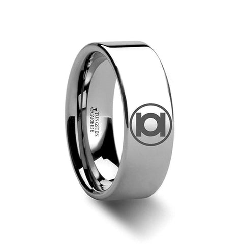 Thorsten Green Lantern Symbol Tungsten Engraved Ring Band - 2mm - 12mm