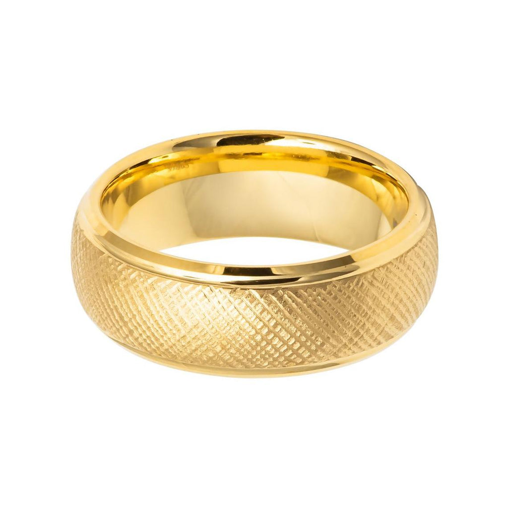 PYXIS | Yellow Gold Domed Tungsten Ring