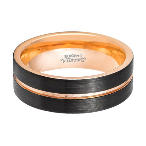 TRISTON | Rose Groove Pipe Cut Tungsten Ring