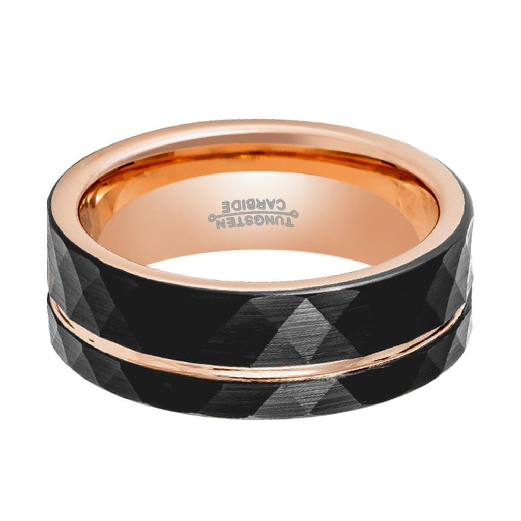 ORLANDO | Rose Gold Grooves Tungsten Ring