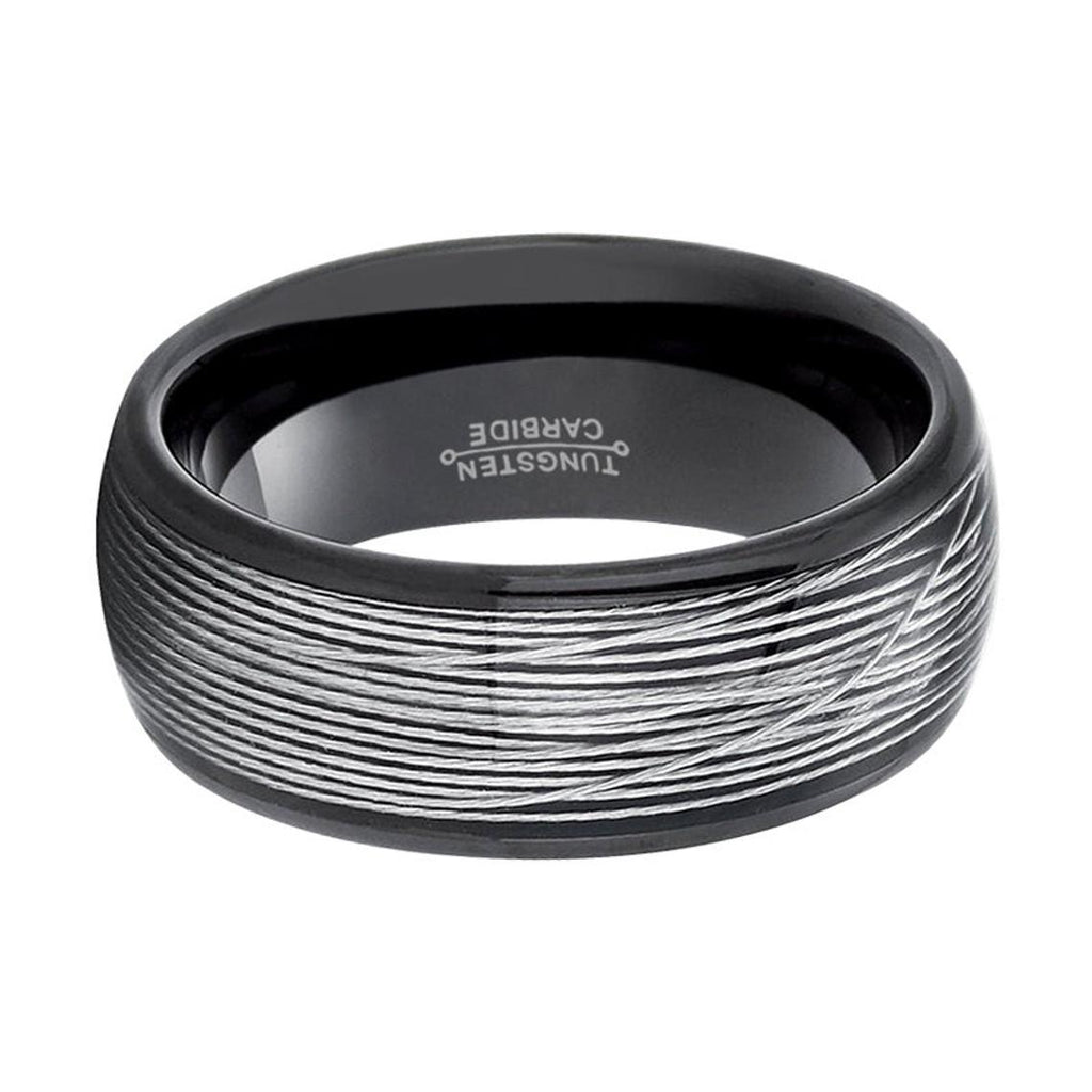 HURRICANE | Black Rolled Wire Tungsten Ring