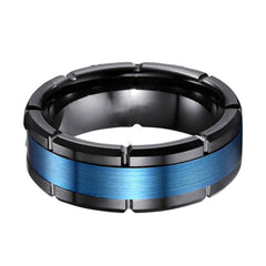 BLIZZARD | Black & Blue Tungsten Ring