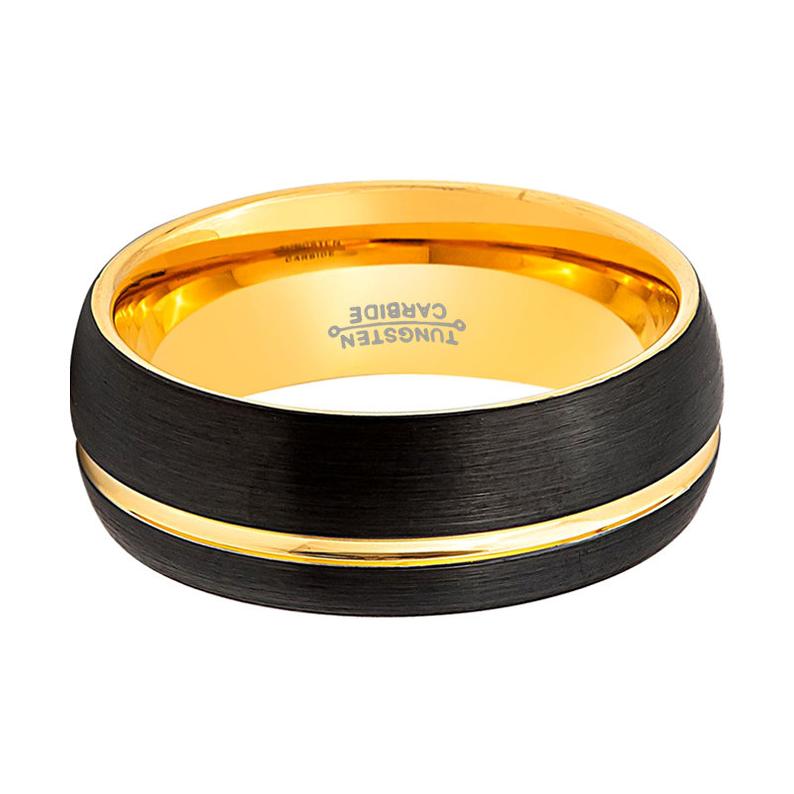 SUPERSONIC | Yellow Gold Groove Tungsten Ring