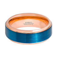 ZION | Two Tone Rose & Blue Tungsten Ring