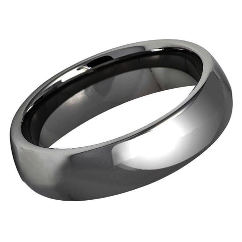 Men's High Polished Shiny Dark Gray Plated Classic Tungsten- 6mm Engraved Tungsten Ring