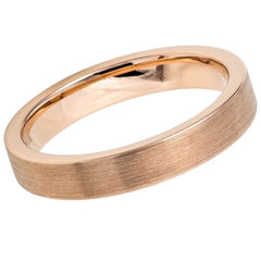 Men's Rose Gold Tungsten Carbide Wedding Tungsten Ring Brushed Center Beveled Edge Comfort Fit- 4mm Engraved Tungsten Ring