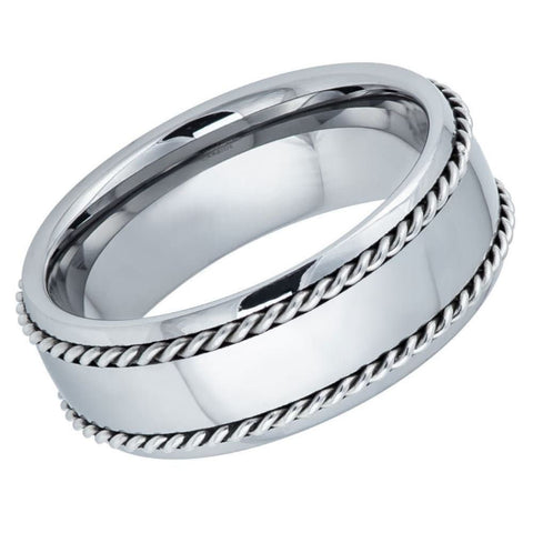 Men's Tungsten Carbide And Wedding Bands- 8mm Engraved Tungsten Ring