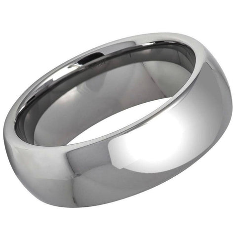 Men's Silver Color Tungsten Tungsten Ring  Dome Polished Wedding Band- 7mm Engraved Tungsten Ring