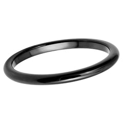 Men's Black Shiny Polished Tungsten Wedding- 2mm Engraved Tungsten Ring