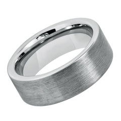 Men's Brushed Silver Tungsten Wedding Band- 8mm Tungsten Ring