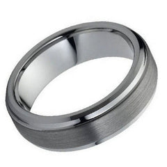 Men's Tungsten Tungsten Ring Brushed Flat Classic Style- 7mm Tungsten Ring