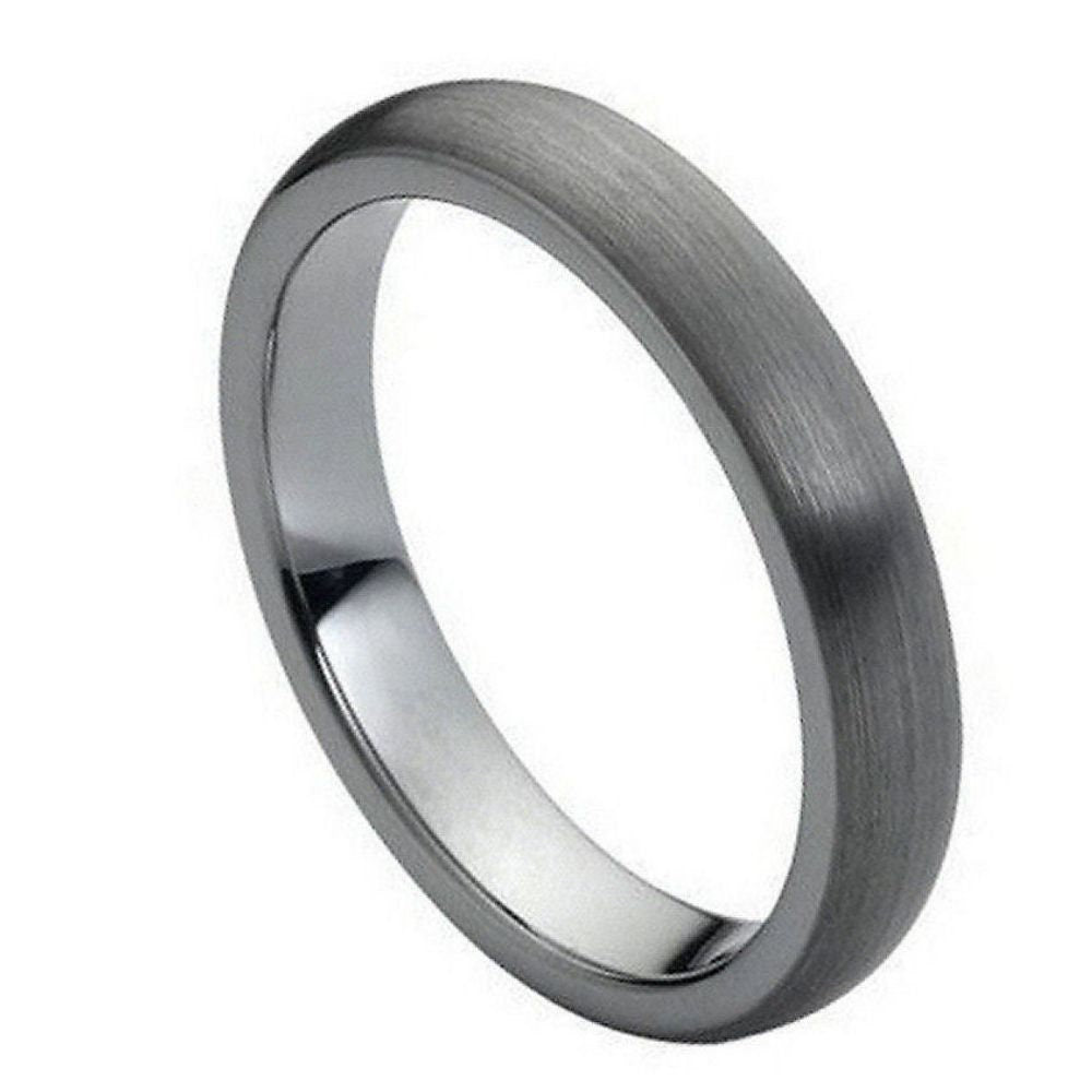 Women's Tungsten Tungsten Ring Brushed Domed Classic Style Wedding- 4mm Engraved Tungsten Ring