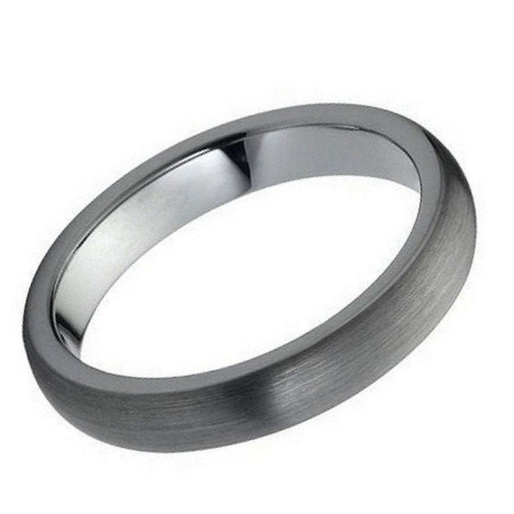 Women's Tungsten Tungsten Ring Brushed Domed Classic Style Wedding- 4mm Engraved Tungsten Ring