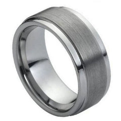 Women's Tungsten Brushed Flat Classic Style- 9mm Engraved Tungsten Ring