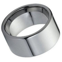 Men's Tungsten Tungsten Ring High Polished Flat Pipe Cut Style- 12mm Engraved Tungsten Ring