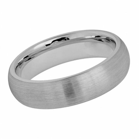 Women's Tungsten Tungsten Ring Brushed Domed Classic Style Wedding- 6mm Engraved Tungsten Ring