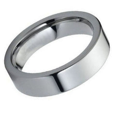 Men's Tungsten Polished Shiny Flat Pipe Cut Style- 6mm Engraved Tungsten Ring