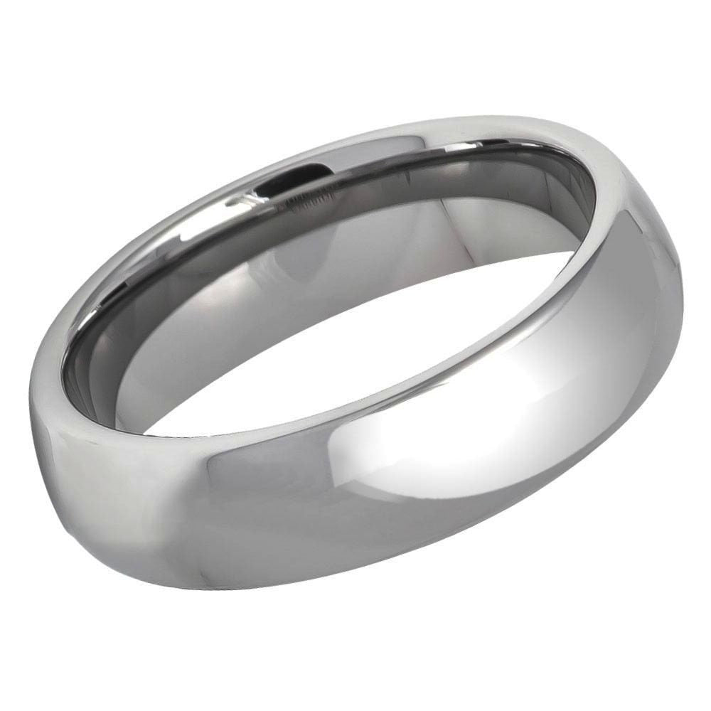 Women's Tungsten Polished Shiny Domed- 5.5mm Engraved Tungsten Ring