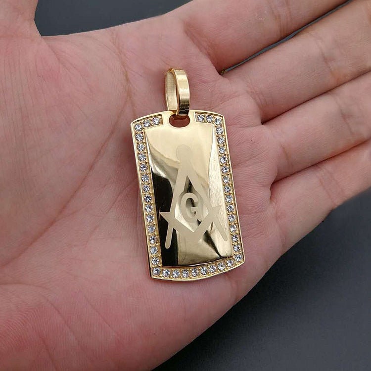 G Dog Tag Locket with 14K Yellow Gold and Silver Rhodium Pendant, Dog Tag  Charms