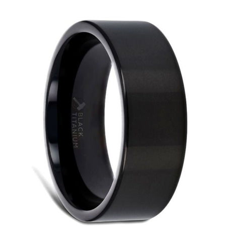 NEO Flat Black Titanium Wedding Ring - 8 mm Rings, Wedding & Promise Rings.