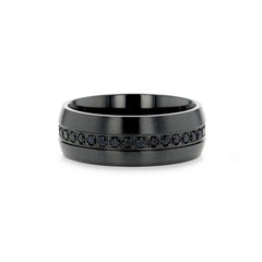 TALON Black Titanium Ring with Black Sapphires - 6mm - 8mm Rings, Wedding and Engagement Rings, Promise Rings.