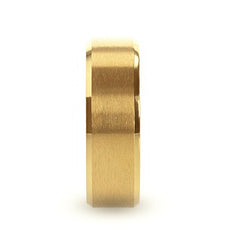 RADIATE Gold-Plated Titanium Flat Brushed Center Beveled Polished Edges 8mm Rings, Engagement, Promise & Wedding Rings