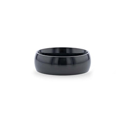 VAREN Black Titanium Polished Finish Mens Domed Wedding Band - 8mm Rings, Wedding and Promise Rings.