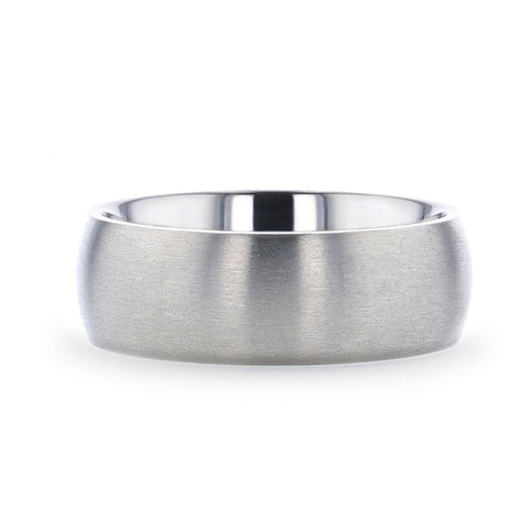 ERIS Mens Titanium Brushed Finish Domed Wedding Band - 6mm & 8mm Rings, Wedding and Promise Rings.