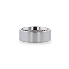 SOLAR Flat Profile Brushed Finish Mens Titanium Wedding Band - 8mm Rings, Wedding and Promise Rings.