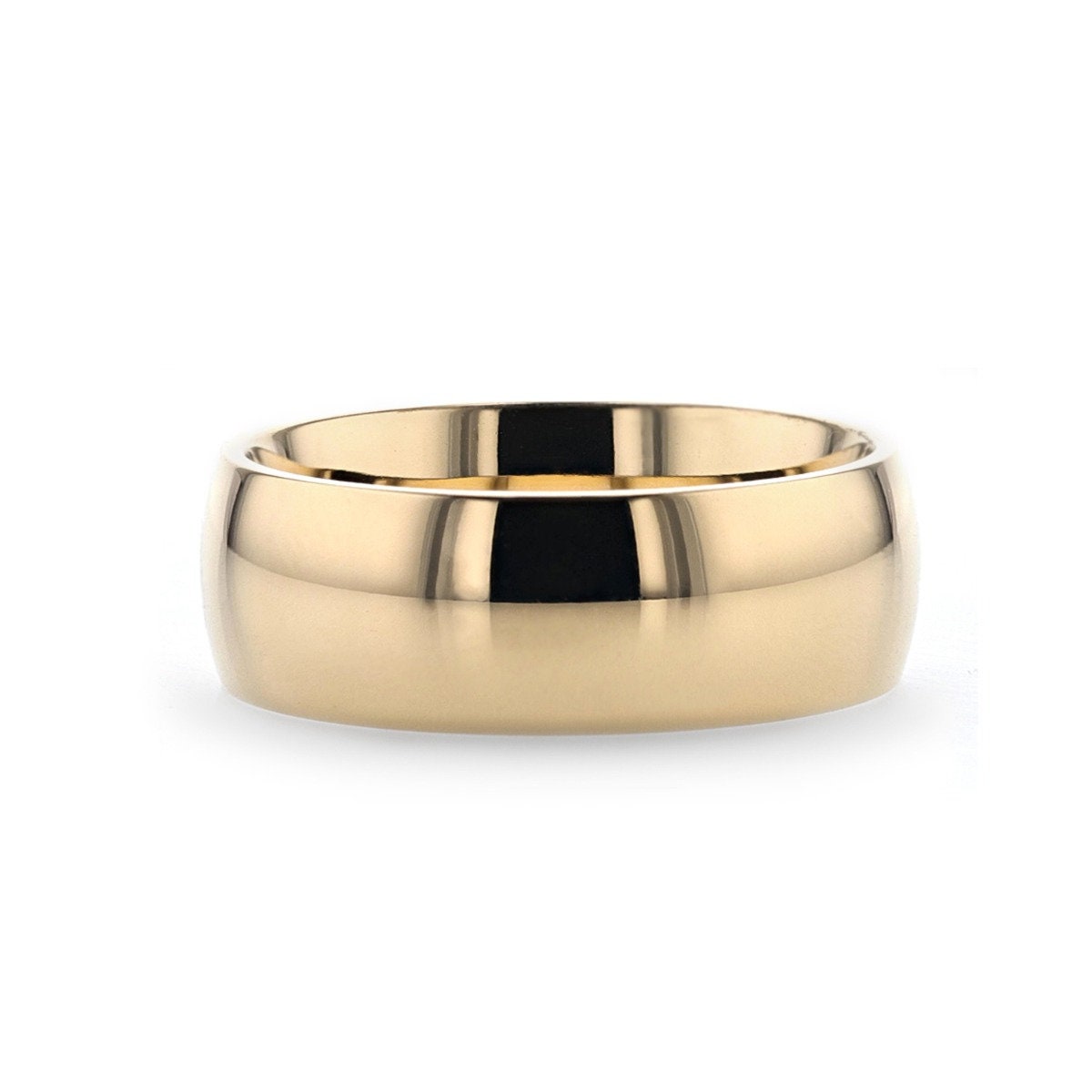 VANNA Traditional Domed Gold Plated Titanium Wedding Ring - 8mm Rings, Wedding and Promise Rings.