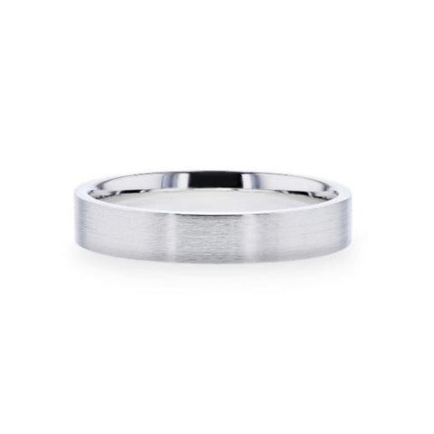 Aristocrat Silver Brushed Finish Flat Style Wedding Band - 4Mm And 8Mm Rings