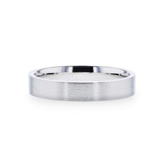 Aristocrat Silver Brushed Finish Flat Style Wedding Band - 4Mm And 8Mm Rings