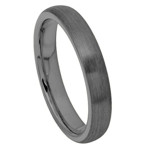 Dome Brushed Gray Gun Metal Tungsten Tungsten Ring 4mm and 6mm