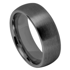 Dome Brushed Gray Gun Metal Tungsten Tungsten Ring 8mm