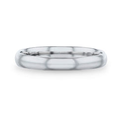 Vivid Silver Polished Finish Domed Wedding Band - 4Mm And 8Mm Rings