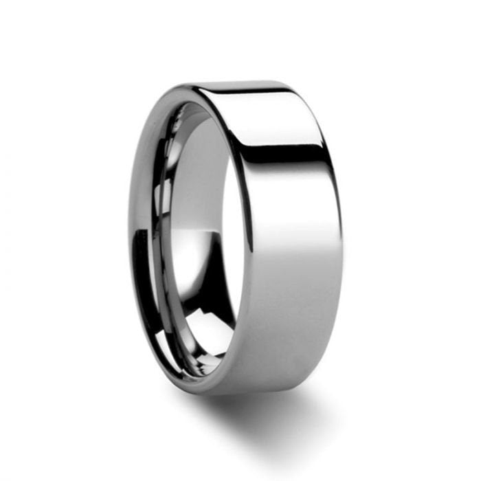 CALEDONIA Flat Polish Finished Cobalt Chrome Ring for Men and Women - 4 mm - 8 mm, Men and Women Wedding Tungsten Rings.